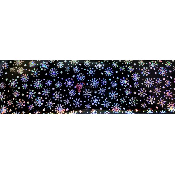 Folii de transfer cu modele de Craciun Negre Holografice F178